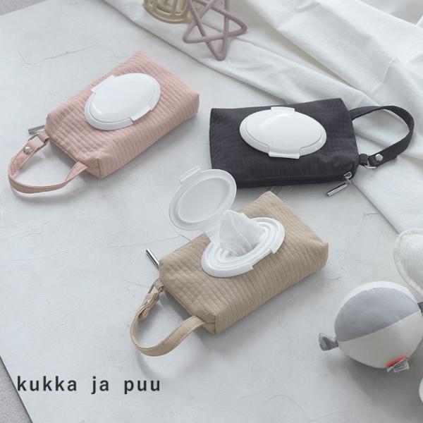 kukka ja puu 軽くてかさばらない おしりふきポーチ おしりふきケース grid柄 蓋付き おむつ／クッカヤプー