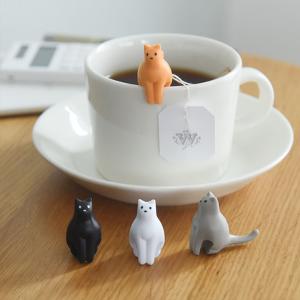 猫のティーバッグホルダー 4個セット／KIKKERLAND