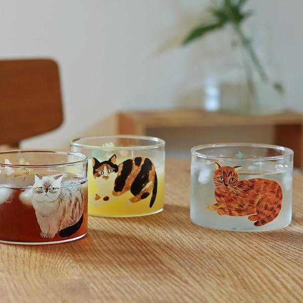 松尾ミユキ 猫モチーフグラス／Matsuo Miyuki