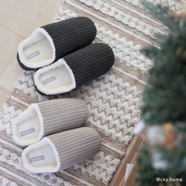 bon moment あったかコーデュロイ ルームシューズ スリッパ／ボンモマン