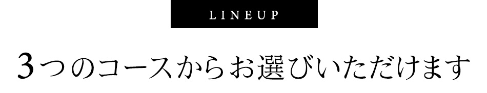 3つのコースからお選びいただけます