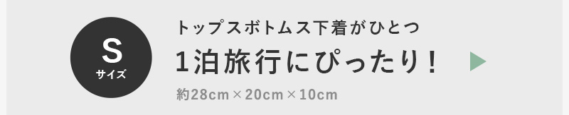 1泊旅行にぴったりSサイズ