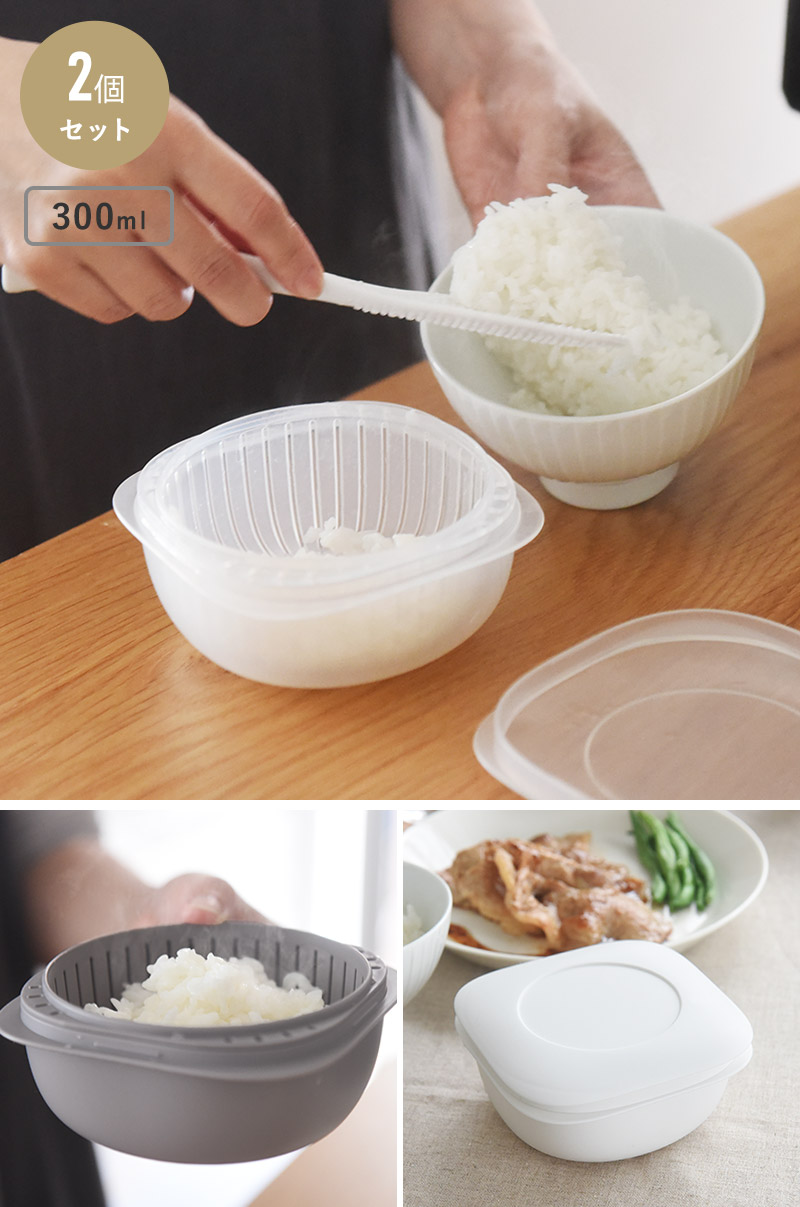 蒸気であたためる冷凍ごはん容器 2個組/ライクイット