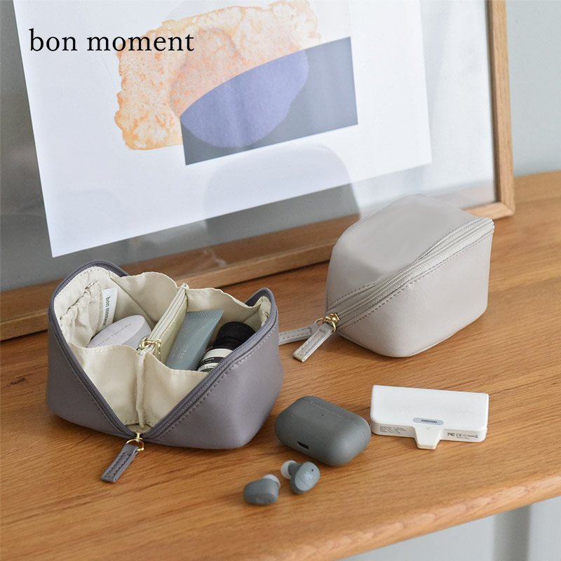 bon moment がばっと開く ミニキューブポーチ／ボンモマン