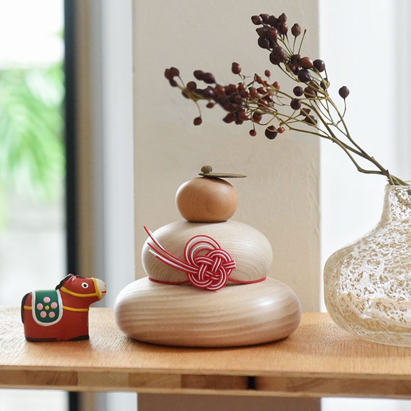 お正月 【アンジェ別注】 hare 水引で結ぶ 木の鏡餅 お正月【送料無料】