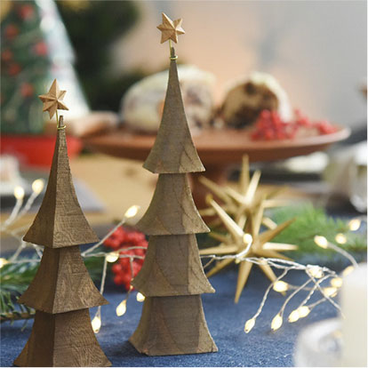 クリスマスの森 【セット】クリスマスツリー 4段 と 星のトップ飾り ／845 Hashigo