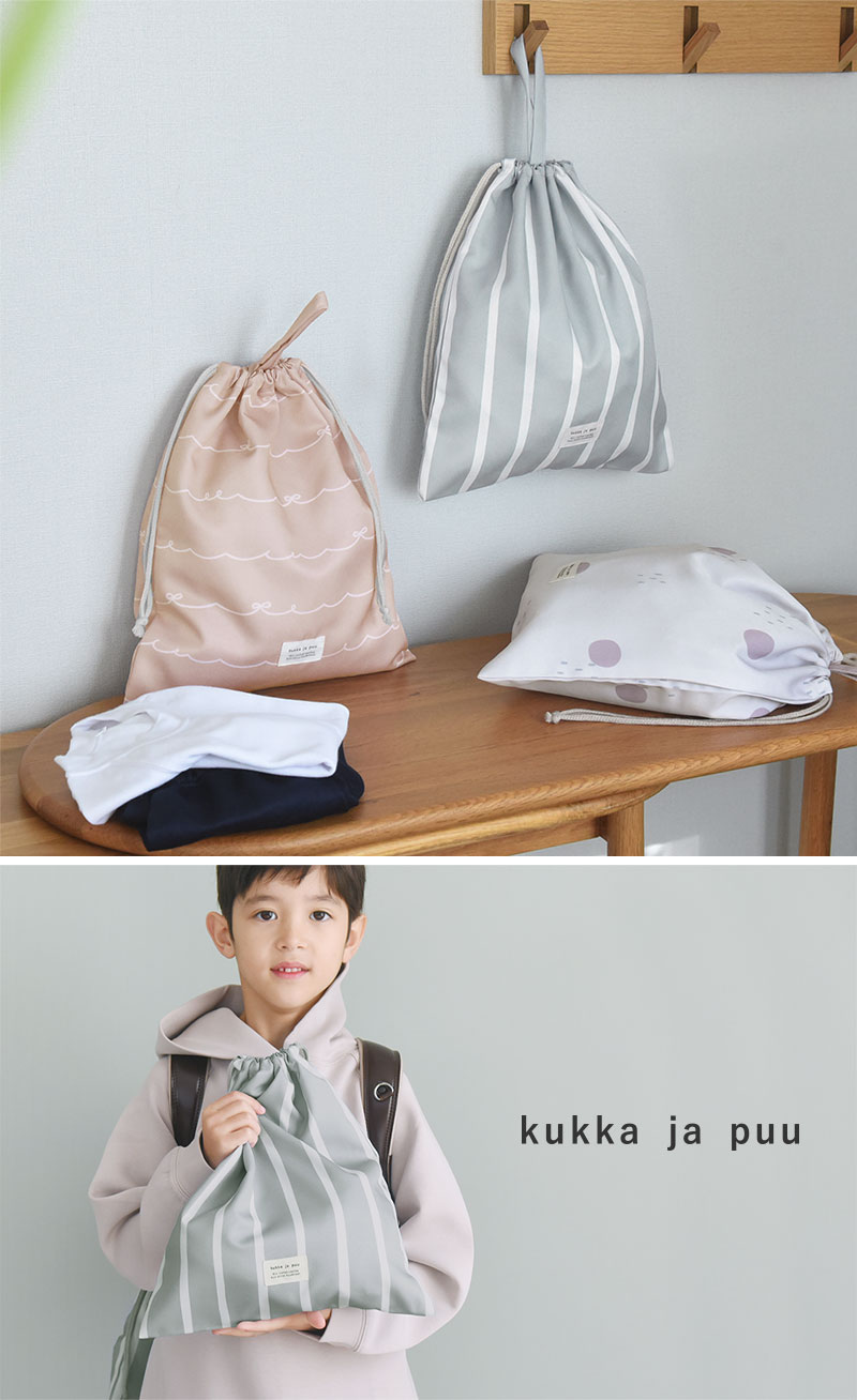 kukka ja puu 巾着袋 大 柄