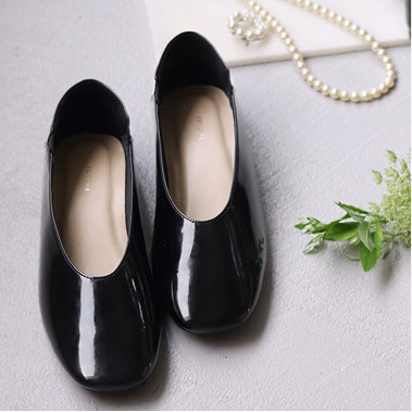 スクエアトゥ サイドゴム 携帯スリッパ 収納袋付／kauliina