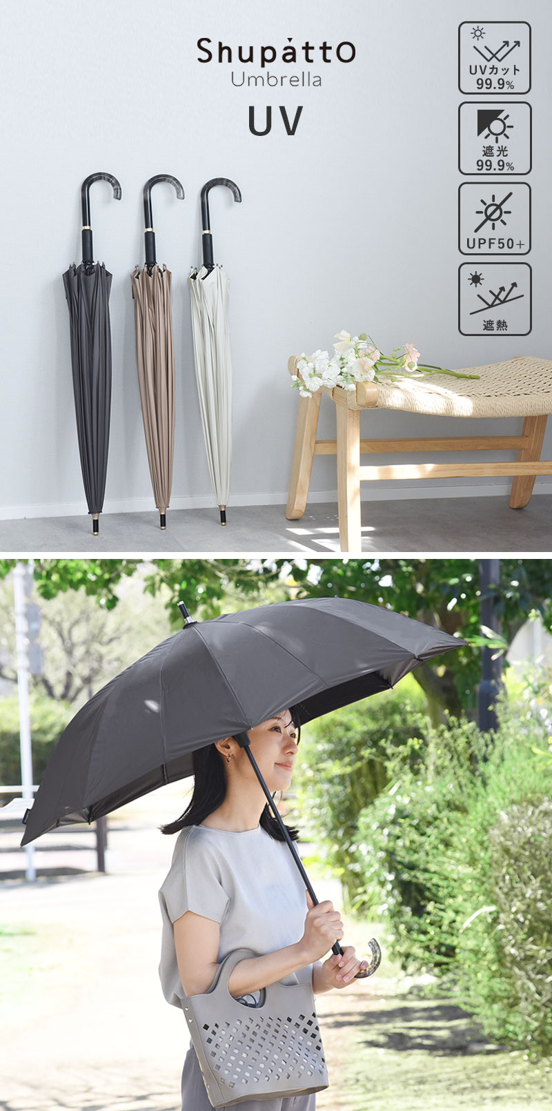 マーナ Shupatto アンブレラ 日傘 UV 55cm/MARNA