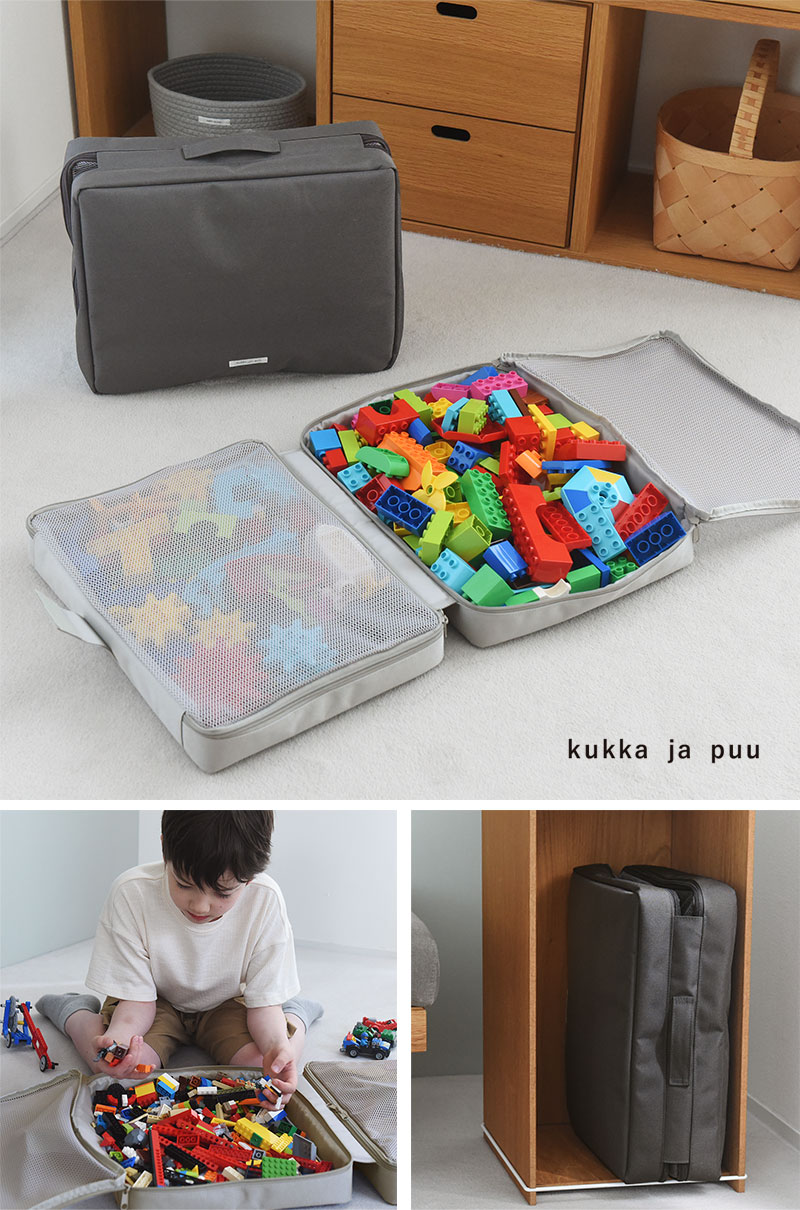 kukka ja puu ガバっと開いて探しやすい ブロック収納 おもちゃ収納／クッカヤプー