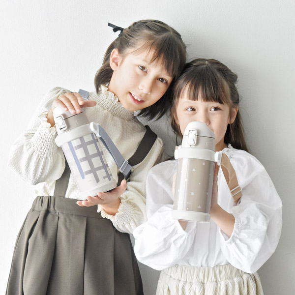 kukka ja puu 北欧カラーのシンプル水筒 キッズ 直飲み ダイレクト 600ml ストロー 450ml ステンレス製 キッズボトル 熱中症 水筒／クッカヤプー【送料無料】