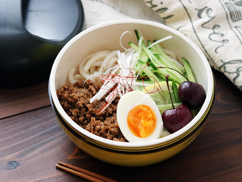 キャリーランチボウルで作る冷やし麺弁当、学童弁当