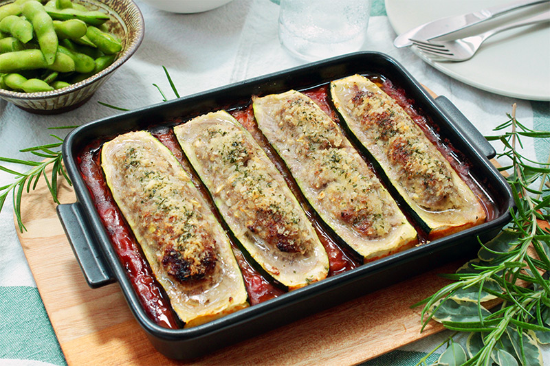 グリラーで作ろう！夏のおもてなしにも「ズッキーニの肉詰め」