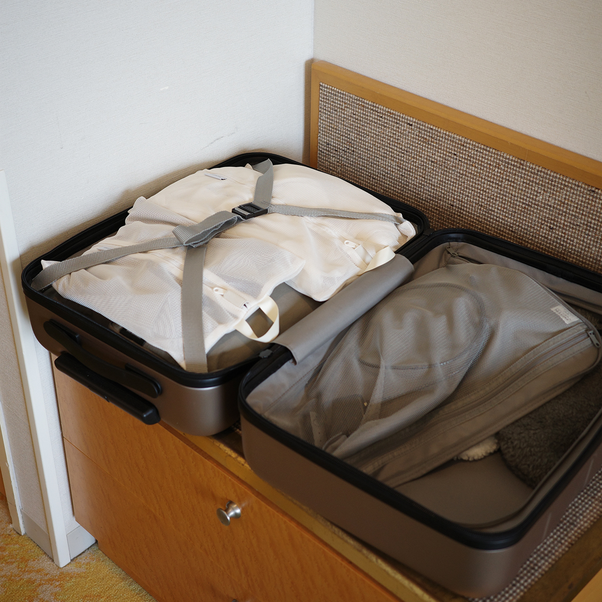 旅やジム、ヨガのお供にも!洗濯機ポンッができる「メッシュトラベルポーチ」でプチストレスを解決