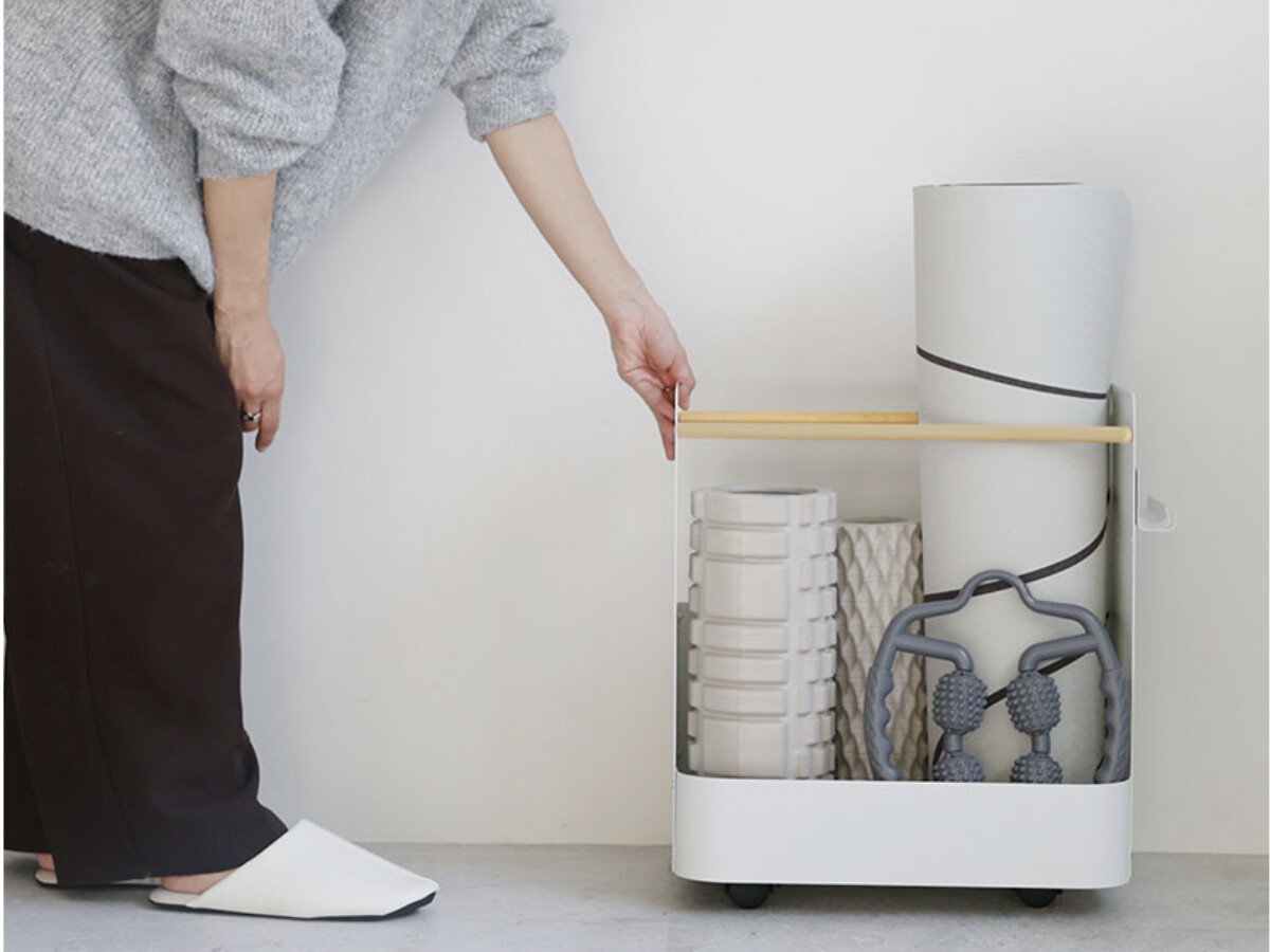 「やるぞ！」と思ったらすぐ取れるフィットネス収納。スタッフが実際に使ってみました